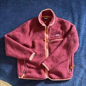 Patagonia Kids Pink and Orange Fleece Jacket